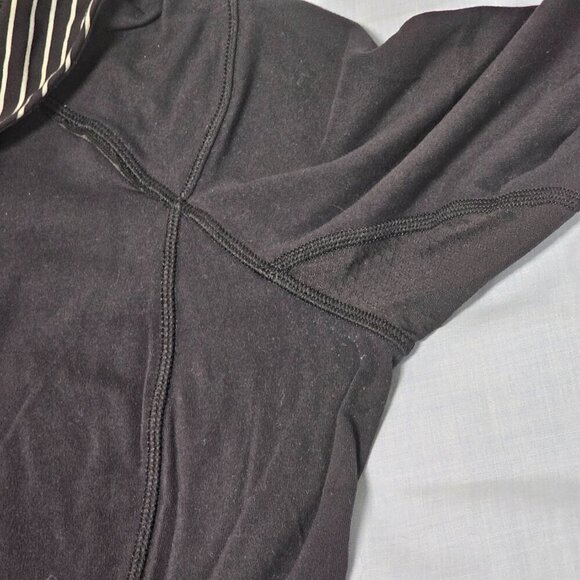 Lululemon Athletica Think Fast 1/4 Zip Pullover Women Size 10 Black - Picture 14 of 15